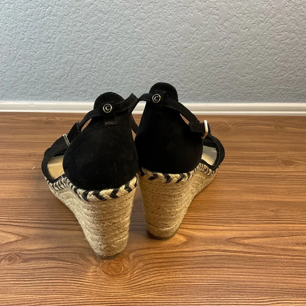 Circus by Sam Edelman Black Wedge Sandals size 8.5 twine